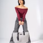 Tote Bag with Contrast Handle - BLACK