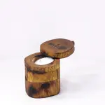 Handmade Solid Wood Candle Holder with Wooden Lid