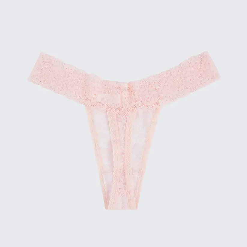 Plus Size Sheer Lace Thong Women's Sexy Lingerie Panty Set