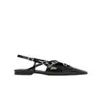 Multi TOE THREE STRAPS CLARET PATENT Flat BALLERINAS