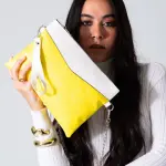 Metallic Texture Clutch-yellow