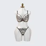 Leopard Floral Embroidery Lace Bra