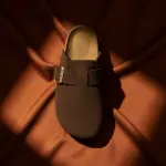 Suede Buckle Mule