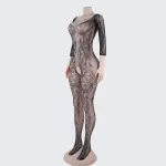 [2+ Items, 300 EGP Each] Full Body Fishnet Lingerie with Dragon Print and Open Crotch