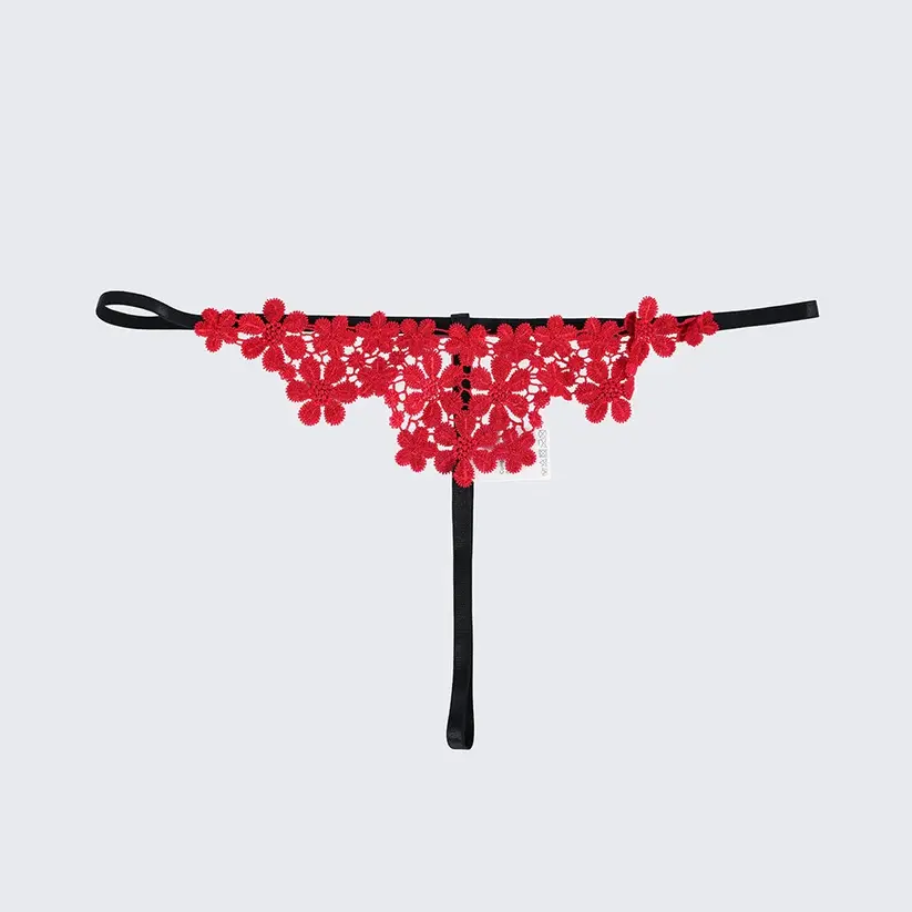 Plus Size Sexy Floral Open Bust Bra Thong Three Point Lingerie Set