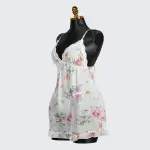 Floral prints White Satin Sleep Dress