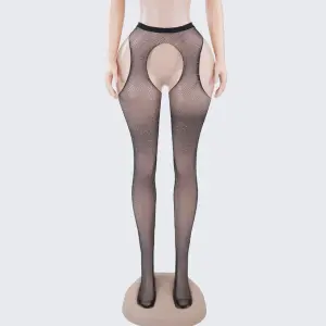 [2+ Items, 300 EGP Each] Rhinestone Fishnet Plus Size Mesh Pantyhose