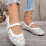 Floral Embroidered Lace Ballerina Flats BN-63