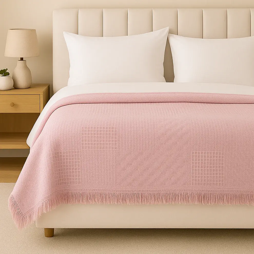 Cozy Honeycomb Throw – Soft Cotton Blend