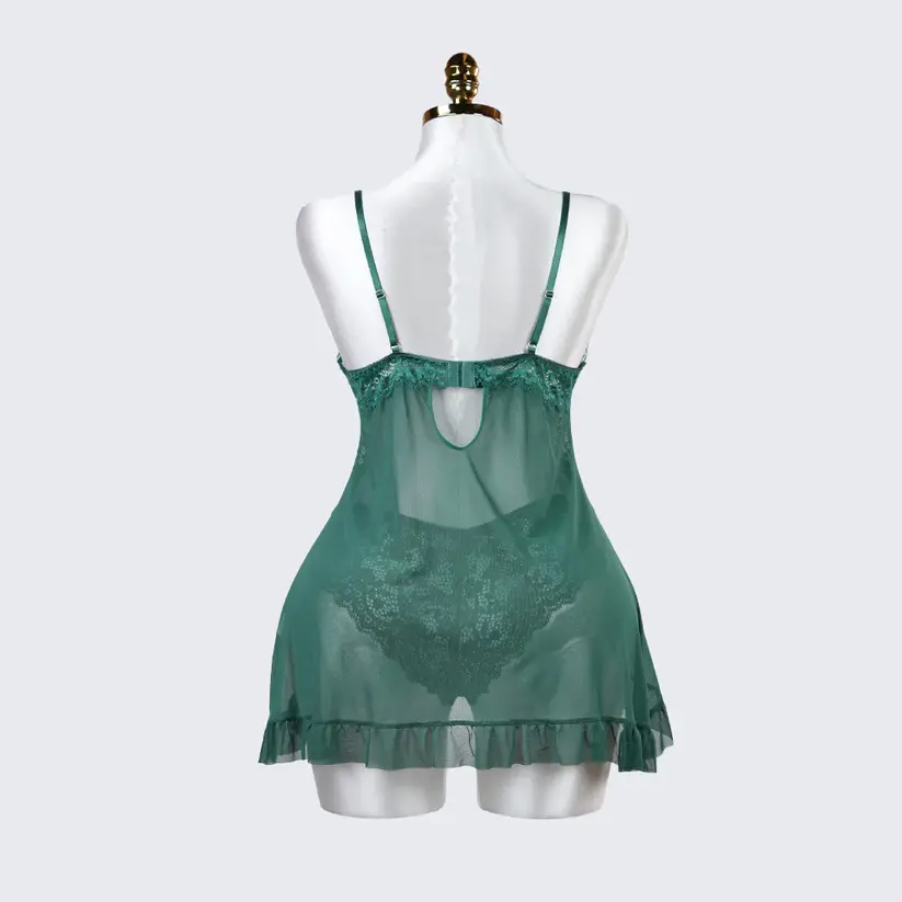 Green Full-body Lace Top Panty Set