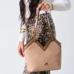 V-Cut Shoulder Bag-cafe