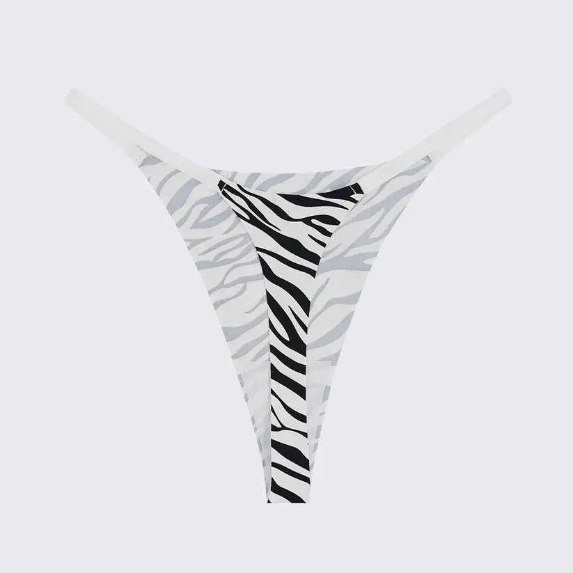 Ice Silk Seamless Low Rise Leopard Thong Panty