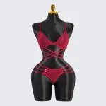 Lace Hollow Splicing Bra & Panty Set