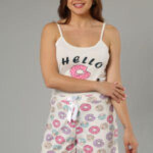 Printed Cotton Tank Top & Hot Shorts Set