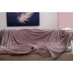 Flannel Fleece Throw Blanket (Latte Beige‏)