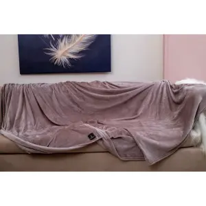 Flannel Fleece Throw Blanket (Latte Beige‏)