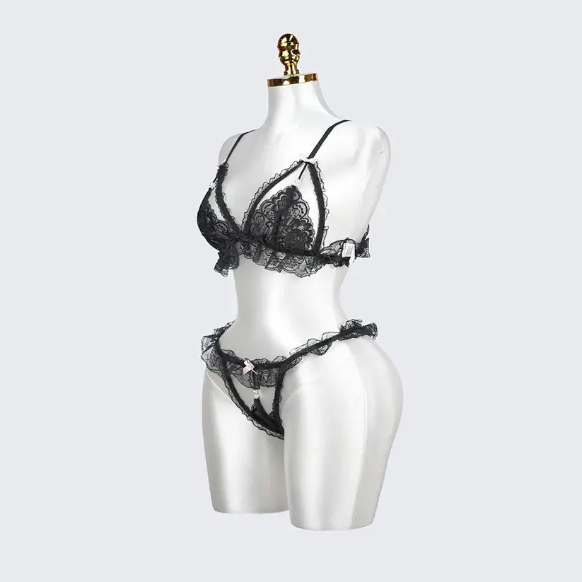 Plus Size Cupless Lingerie Bra Panty Set