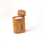 Handmade Natural Wooden Candle with Elegant Lid – One of a Kind Decor Piece