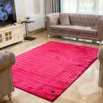 Square Velvet Rug - Maroon