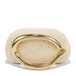 Natural Woven Bag with Bold Gold Hardware VS-71