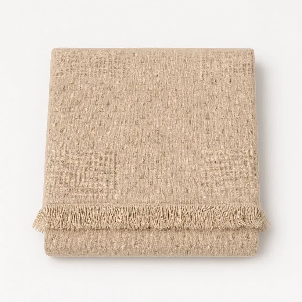 Cozy Honeycomb Throw – Soft Cotton Blend