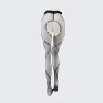 Ultra-Thin Sexy Shiny Pantyhose with Jacquard and Straps