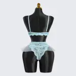 Blue Whisper Light Blue Lace Lingerie Set