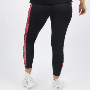 Printed Panel Black Leggings