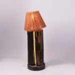 Handmade Wood Base with Colorful Yarn Design – Rustic Boho Lighting