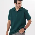 Green Quarter Zip Polo Shirt