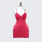Ruby Romance Red Lace Paneled Spaghetti Strap Nightgown