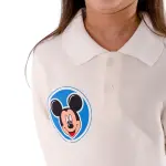 White Polo with Small Mickey Print 🤍