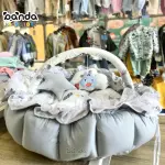 بيبي نيست سرير دائري دبل فيس ، مع بار بلعبة سوفت وناموسية و٢ مخدة اشكال