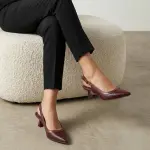 Croc-Embossed Slingback Heels C-115