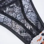 Plus Size Lace Push Up Bra Leopard Skirt Set