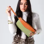 Metallic Texture Clutch-green