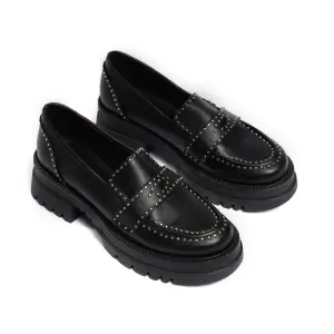 Studded chunky loafers in black