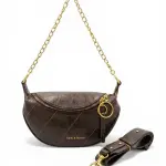 "Mira" Distressed Leather Gold Chain Bag BA-71