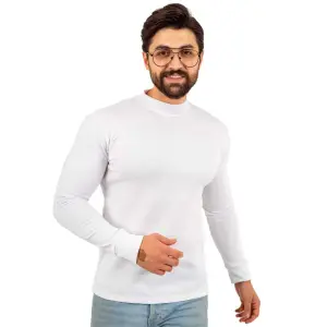 Men’s White Half Neck