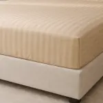 Agha Home Essential Comfort Microfiber Fitted Sheet Beige Stripe