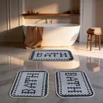 Hexagon Digital Bathroom Set Non Slip 3Pieces