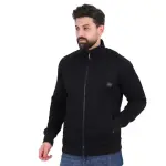 Black Corduroy Jacket with Chest Print