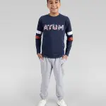 Long Sleeves Boy's Training Navy T-Shirt
