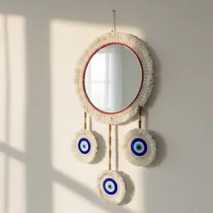 Evil Eye Macramé Mirror