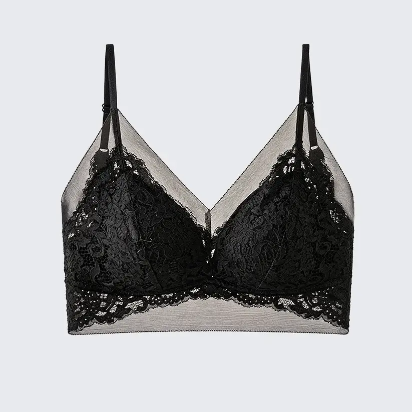 Mesh Lace U Back Camisole Built-in Bra Plus Size Padded Bralette