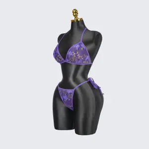 Plus Size Lace Sheer Bra Panty Set