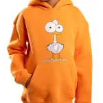 Orange Hoodie with "Big eyes duck" Print 🧡🦆