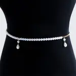 Women's Casual Faux Pearl Drop Waist Chain Simple Versatile Belt