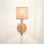 Rattan wall lamp