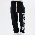 Black Fearless Straight Sweatpants
